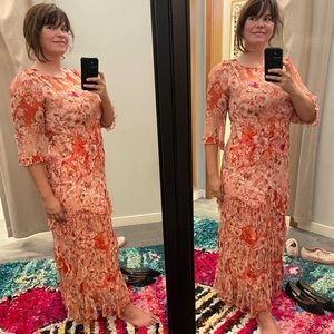 Johnny Was, Yours Truly Silk Maxi dress, sz L - Gorgeous!! A sunset rose!